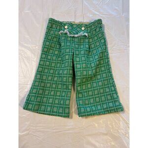 Vintage Girls Plaid Polyester Pants Lace Elastic 1970s Infant Size 9M 9 Months